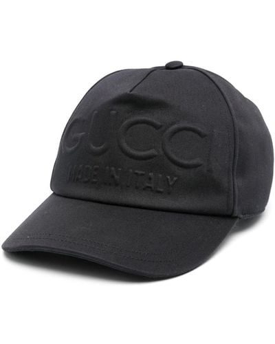 Gucci Embossed-logo Cotton Cap - Black