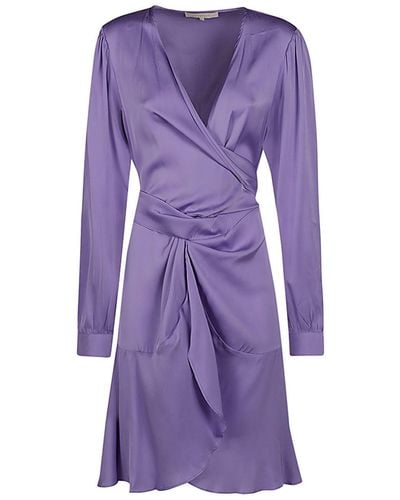 Silk95five Short Silk Dress - Purple