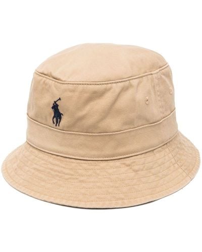Polo Ralph Lauren Logo-embroidered Bucket Hat - Natural