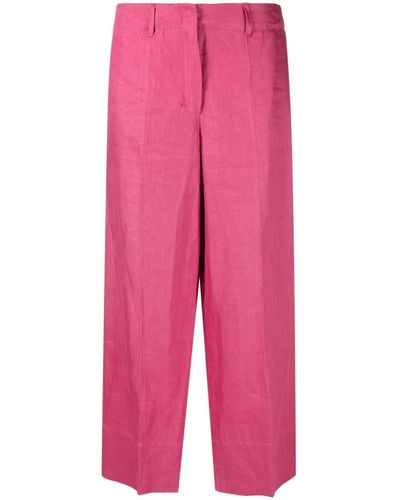 Max Mara Pressed-crease Cropped Trousers - Pink