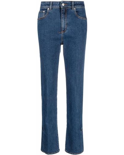 Alexander McQueen High Waist Denim Jeans - Blue