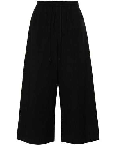 Loewe-Paulas Ibiza Cotton Blend Cropped Trousers - Black