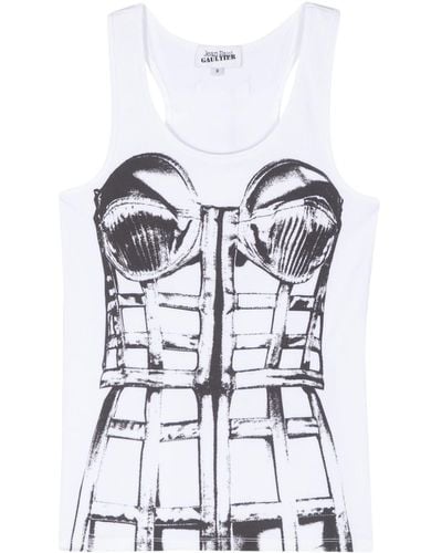Jean Paul Gaultier Cage Top White In Polyester
