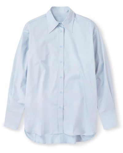 Closed Stretch-cotton Long-sleeve Shirt - Blue