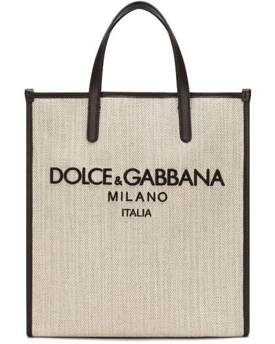 Dolce & Gabbana Shopping piccola in canvas strutturato - Neutro