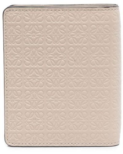 Loewe Repeat Embossed Leather Zip Wallet - White