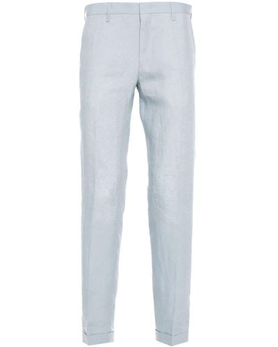 Paul Smith Pressed-crease Linen Trousers - Blue
