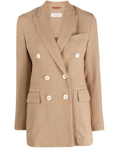 Circolo 1901 Houndstooth Double-breasted Blazer - Natural