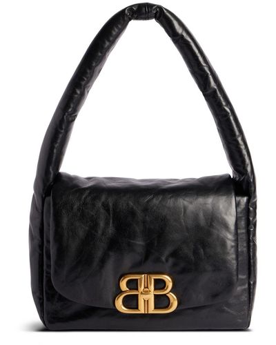 Balenciaga Small Monaco Shoulder Bag - Black