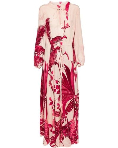 F.R.S For Restless Sleepers Eione Floral-print Maxi Dress - Red
