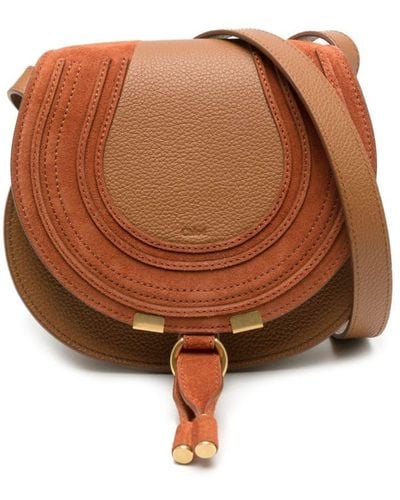 Chloé Marcie Small Leather Crossbody Bag - Brown
