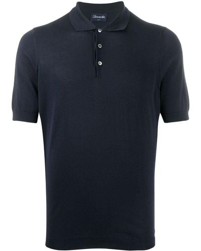 Drumohr Plain Short-sleeved Polo Shirt - Blue