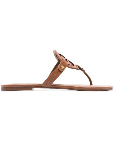Tory Burch Miller Leather Sandals - Brown