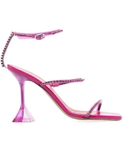 AMINA MUADDI Gilda Glass Heel Sandals - Pink