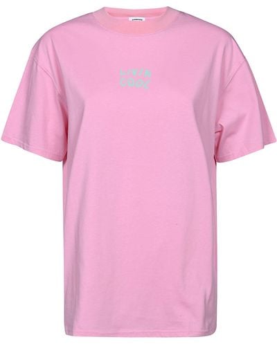 LIVINCOOL Cotton Logo T-shirt - Pink