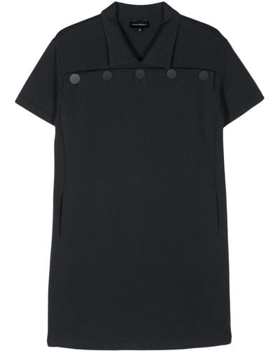 Emporio Armani Decorative-button Jersey Mini Dress - Black