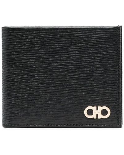 Ferragamo Double Gancini Logo Wallet Black