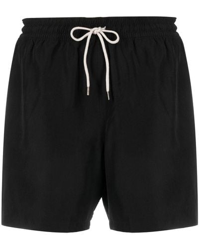 Polo Ralph Lauren Drawstring Waist Logo-patch Shorts - Black