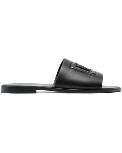Dolce & Gabbana Dg Leather Sandals - Black
