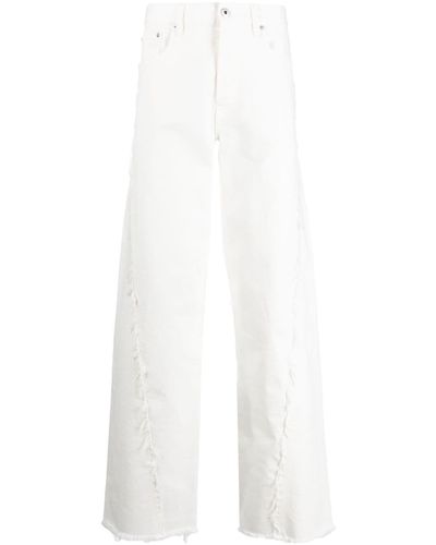 Lanvin Jeans a gamba ampia con effetto vissuto - Bianco