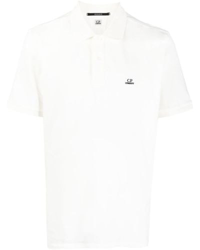 C.P. Company Logo-embroidered Polo Shirt - White