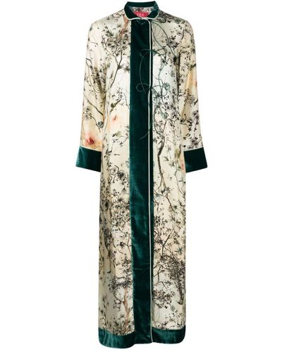 F.R.S For Restless Sleepers Floral-print Shirt Long Dress - White