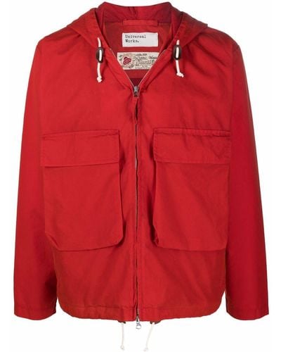 Universal Works Cotton Hooded Jacket - Red