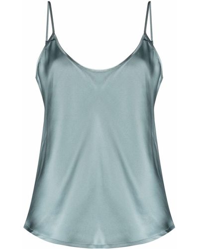 La Perla Scoop-neck Silk Cami Top - Green