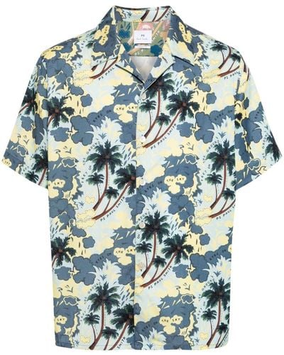PS by Paul Smith Printed Casual Shirt - Blue
