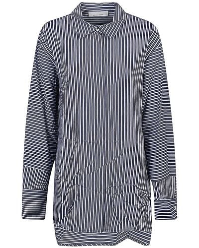 Liviana Conti Oversized Striped Shirt - Blue