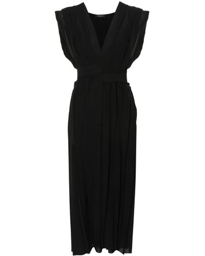 Fabiana Filippi Pleated Crepe Maxi Dress - Black