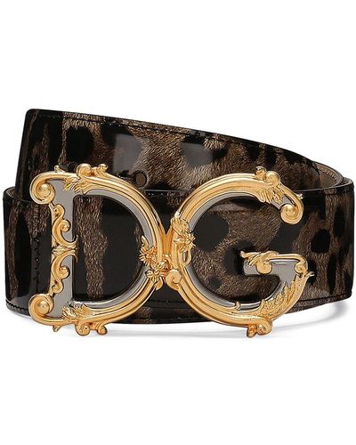 Dolce & Gabbana Dg Barocco Leather Belt - Brown