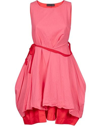 Maria Calderara Cotton Short Sculptured Dress - Pink