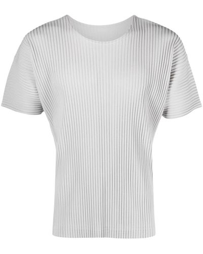 Homme Plissé Issey Miyake T-shirt Plissettata - Bianco