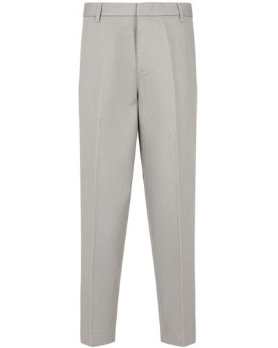Emporio Armani Cotton Chino Pants - Grey