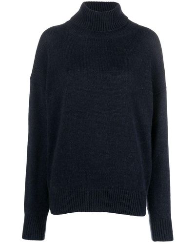 Alysi Two-tone Roll-neck Sweater - Blue