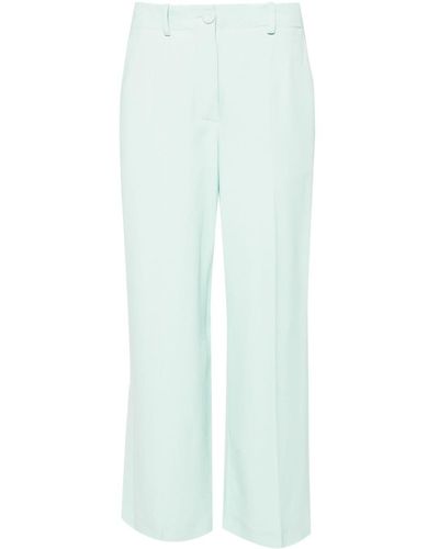 Erika Cavallini Semi Couture Straight-leg Cropped Trousers - Blue
