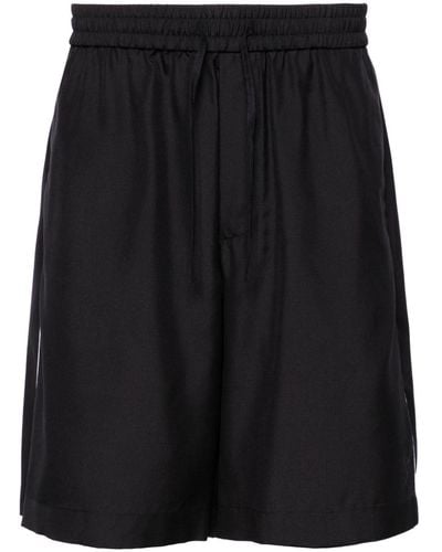 Valentino Embroidered Silk Shorts - Black
