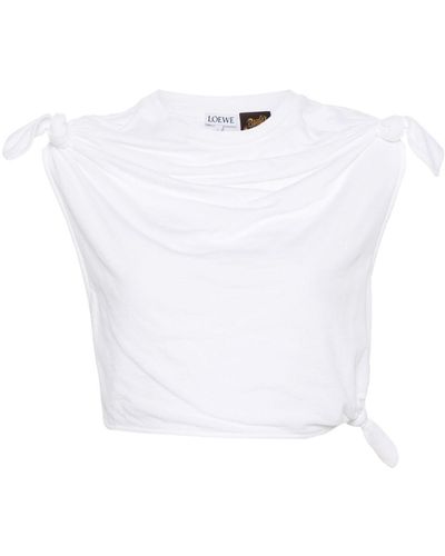 Loewe-Paulas Ibiza Cotton Blend Sleeveless Top - White
