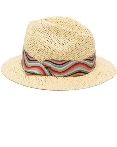 Paul Smith Swirl Ribbon Straw Hat - Natural