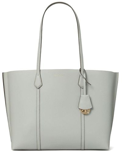 Tory Burch Perry Leather Tote Bag - Gray