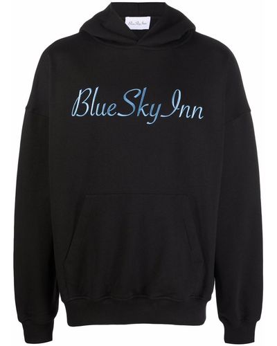BLUE SKY INN Logo-print Pullover Hoodie - Black