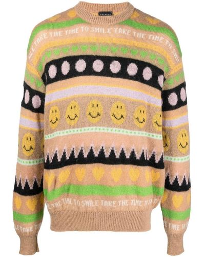 Joshua Sanders Wool Blend Striped Sweater - Brown