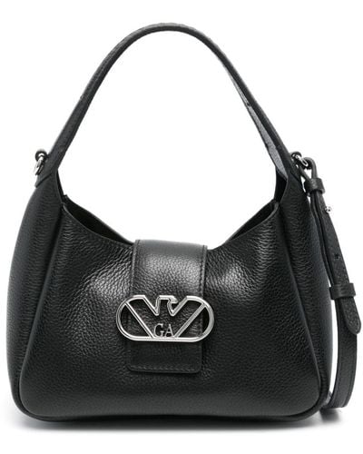 Emporio Armani Small Leather Hobo Bag - Black