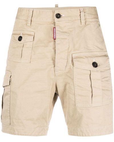 DSquared² Cotton Cargo Shorts - Natural