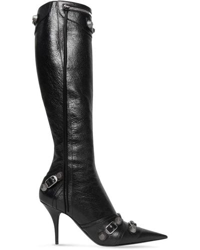Balenciaga Cagole 90Mm Leather Boots - Black