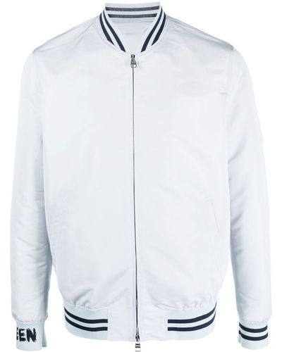 Alexander McQueen Bomber Jacket With Logo - White