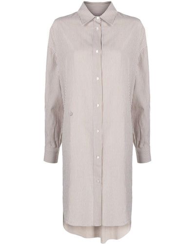 Isabel Marant Striped Cotton Shirt Dress - White