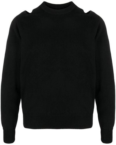 Jil Sander Cut-out Crew-neck Sweatshirt - Black
