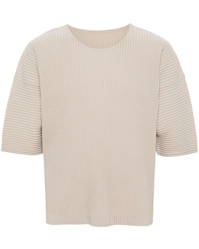Homme Plissé Issey Miyake Pleated T-Shirt - Natural